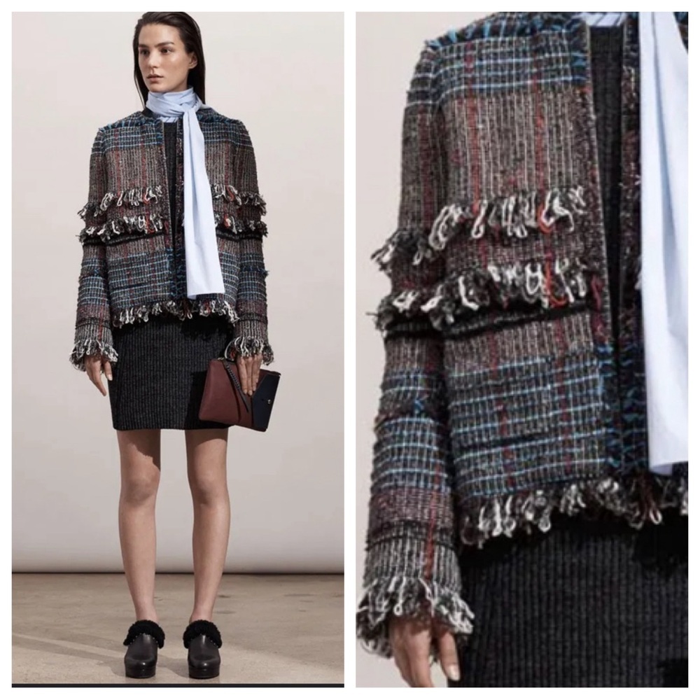 THAKOON Fringe Bouclé jacket